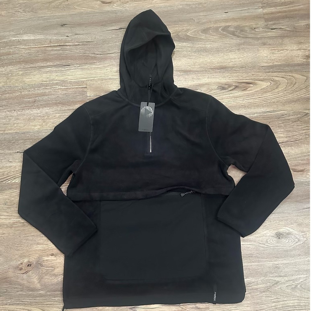 Motion Expedition Zip Hoodie Black Onyx Fleece Men's Size L MSRP $78